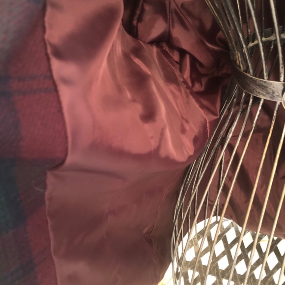 Fall Merlot Green Purple Wool Plaid Business Casual Medium Blazer - Picture 6 of 6